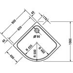 Duravit Viertelkreis-Duschwanne D-CODE weiß 900x900x85mm