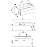 Keuco Waschtischunterbau ROYAL REFLEX 1296x450x487mm ant