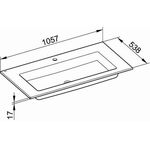 Keuco Keramik-Waschtisch ROYAL 60 1057x17x538mm m 1L-Boh we