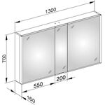 Keuco Spiegelschrank ROYAL MATCH Vorb 1300x700x160mm si-gb-elo A++