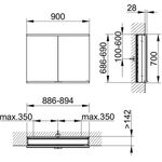 Keuco Spiegelschrank ROYAL MODULAR 2.0 Breite 900mm Höhe 700mm Tiefe 160mm