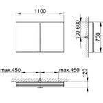 Keuco Spiegelschrank ROYAL MODULAR 2.0 Breite 1100mm Höhe 700mm Tiefe 120mm
