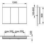 Keuco Spiegelschrank ROYAL MODULAR 2.0 Breite 1300mm Höhe 900mm Tiefe 120mm