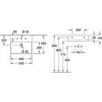 V&B Waschtisch MEMENTO 2.0 500x420mm m ÜL f 3-L.-Armatur graph C+