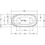 Duravit Whirlwanne CAPE COD VW 205 l 1900x900 we 1 RS Air-System