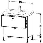 Duravit Waschtischunterbau BRIOSO Griffe chr 691x820x479mm betongrau matt