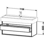 Duravit Waschtischunterbau KETHO 440x1150x410mm betongrau matt