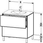 Duravit Waschtischunterbau L-CUBE 419x520x704mm betongrau matt