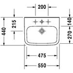 Duravit Waschtisch DURASTYLE MED o ÜL m HLB 550x440mm 1 Hahnloch weiß WG