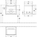 V&B Waschtischunterschrank SUBWAY 2.0 f Waschtische 485x420x380mm Glossy Grey
