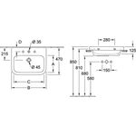 V&B Waschtisch ARCHITECTURA 650x470mm mit ÜL we