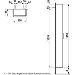 Laufen Hochschrank BASE FÜR PRO S 1650x350x185mm Scharn. re weiß glänzend