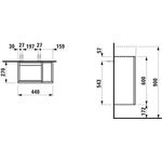 Laufen Waschtischunterbau KARTELL 600x440x450mm 1 Tür Scharn. li weiß matt