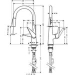 HG Einhebel-Spültischmischer 200 TALIS S DN 15, mit Ausziehbrause Edelstahl-Opti