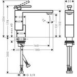 Einhebel-Waschtischmischer 130 AXOR EDGE mit Ablaufgarnitur chrom