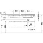 Duravit Möbelwaschtisch P3 Comforts Be re m ÜL HLB 1250x500mm 3 HL weiß WG
