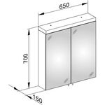 Keuco Spiegelschrank ROYAL REFLEX.2 650x700x150mm sil-gebz-elo A++