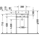 Duravit Waschtisch VERO AIR o ÜL m HLB 500x470mm 3 Hahnlöcher weiß