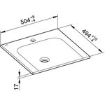 Keuco Keramik-Waschtisch X-LINE 504x17x494mm m 1L-Boh we