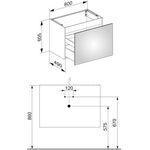Keuco Waschtischunterbau X-LINE 800x605x490mm trüffel