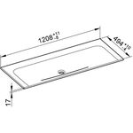 Keuco Keramik-Waschtisch X-LINE 1208x17x494mm o HL-boh we