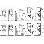 V&B Absaug-Urinal O.NOVO 335x560x320mm DF Zulauf von oben we C+