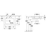 V&B Waschtisch VENTICELLO mit ÜL 650x500mm stone white C+