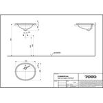 TOTO Einbauwaschtisch 530mm o Hahnloch mit Überlauf rund we