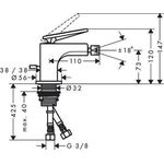 Einhebel-Bidetmischer AXOR CITTERIO m ZAG Hebelgriff chrom