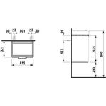 Laufen Waschtischunterbau BASE FÜR PRO S 530x470x265mm Scharn. re verkehrsgrau