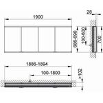 Keuco Spiegelschrank ROYAL MODULAR 2.0 Breite 1900mm Höhe 700mm Tiefe 120mm