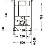 Duravit Wand-WC-Element DURASYSTEM 500x840mm, Standard, Trockenbau