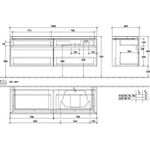 V&B Waschtischunterschrank LEGATO 1600x550x500mm Glossy White