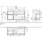 V&B Waschtischunterschrank FINION 1200x603x501mm Regal glos. wh glos. wh