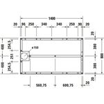 Duravit Fußgestell für Duschwanne 1400x800mm