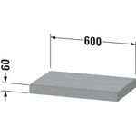 Duravit Sitzkissen HAPPY D.2 PLUS f Metallkon m seitlichen Anbau 600x380mm