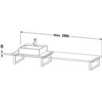 Duravit Konsole BRIOSO 30mm Stärke, 1 Ausschnitte weiß matt