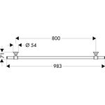 Badetuchhalter AXOR MONTREUX Wandmontage 800mm stainless steel optic