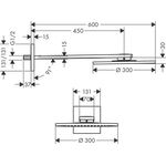 Kopfbrause 300 1jet AXOR mit Brausearm Wandmontage brushed bronze