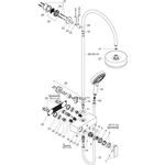 Showerpipe AXOR CITTERIO DN 15 m EHM u 1jet Kopfbr pol. bl chrome