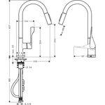 Einhebel-Spültischmischer AXOR CITTERIO DN 15, mit Ausziehbrause brushed brass