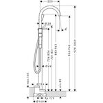 Fertigmontageset AXOR ONE f Einhebel-Wannenm. bodenst bru go optic