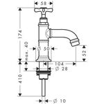 Standventil AXOR MONTREUX DN 15 o AG stainless steel optic