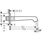 Wanneneinlauf AXOR CITTERIO E Ausladung 180mm stainless steel optic