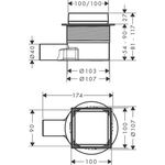 HG Punktablauf RainDrain Point Komplettset 100x100mm Edestahl gebürstet