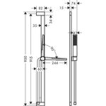 HG Brauseset Pulsify E 1 jet, Unica Brausestange 900mm chrom