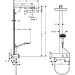 HG Showerpipe Rainfinity 350 mit Kopfbrause 250 chrom