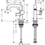 HG Einhebel-Waschtischmischer Tecturis S Fine CooStart Ausl 13cm PO bru bronze