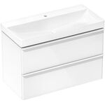 HG Waschtischunterschrank Xelu Q 980x605x475mm we hgl Griff mattweiß