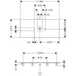 HG Konsole Xelu Q 1180x550mm m Auss mttg diamantgrau matt